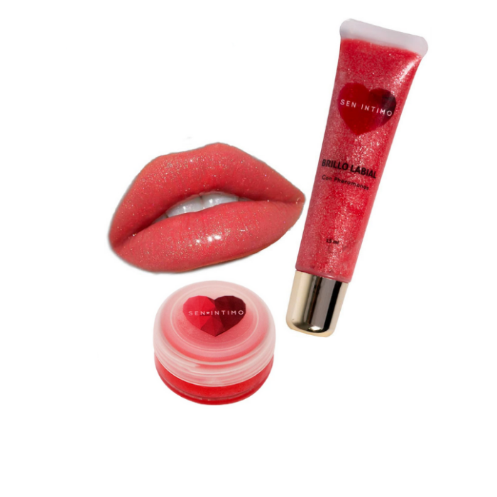 Brillo Labial 15 Ml Cereza +Brillo Labial 10 Ml Cereza Con Feromonas Hidrata 